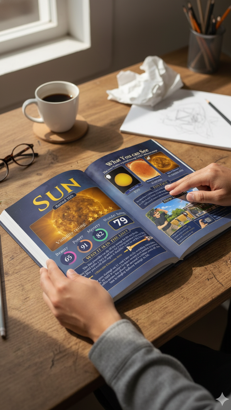 Reader exploring the book